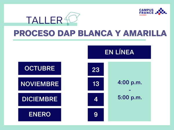 Programación de talleres DAP blanca y amarilla